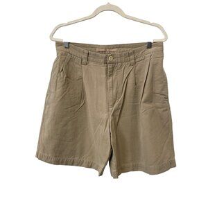 Nautica Rigger Classic Fit Shorts Size 33W Tan Cotton Neutral Casual Summer Wear